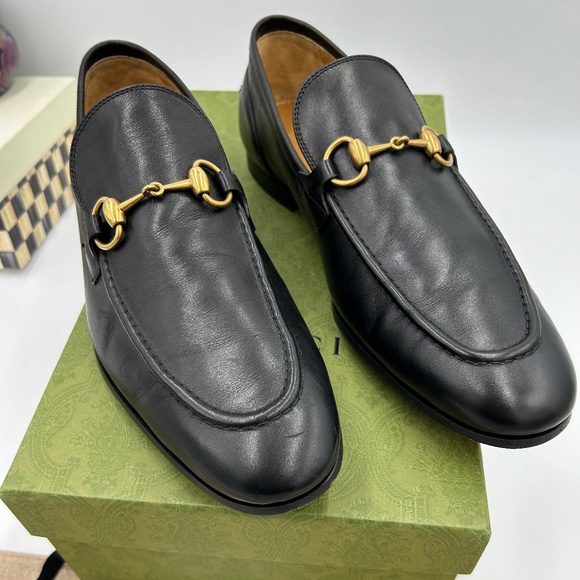 Men’s Gucci Jordaan horse bit leather loafers size 9 fits 10 US made in Italy - Picture 1 of 12